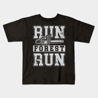 Run Forest Run Funny Lumberjack Kids T-Shirt